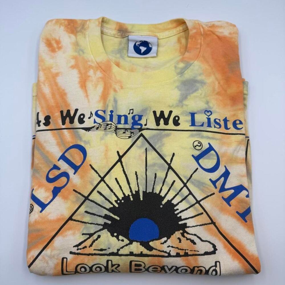Online Ceramics Tie-Dye Long Sleeve RARE DMT LSD PSILOCYBE Earth Tag XL Spirit